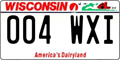 WI license plate 004WXI