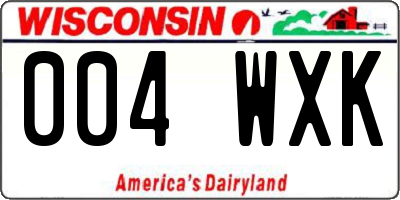 WI license plate 004WXK
