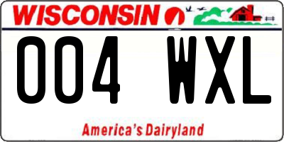 WI license plate 004WXL