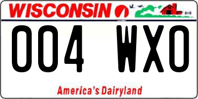 WI license plate 004WXO