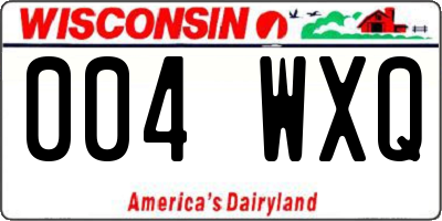 WI license plate 004WXQ