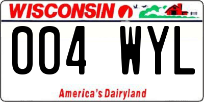 WI license plate 004WYL