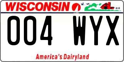 WI license plate 004WYX