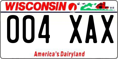 WI license plate 004XAX