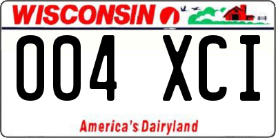 WI license plate 004XCI