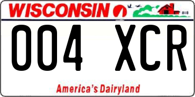WI license plate 004XCR