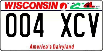 WI license plate 004XCV
