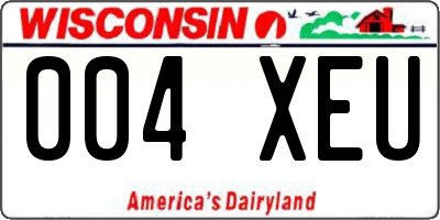 WI license plate 004XEU