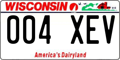 WI license plate 004XEV