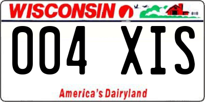 WI license plate 004XIS