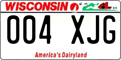 WI license plate 004XJG
