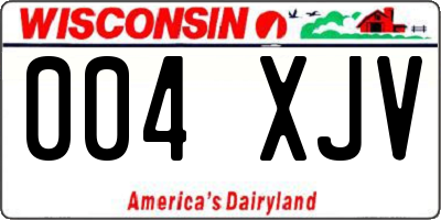 WI license plate 004XJV