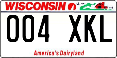 WI license plate 004XKL