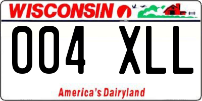 WI license plate 004XLL