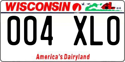 WI license plate 004XLO