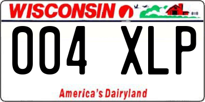 WI license plate 004XLP