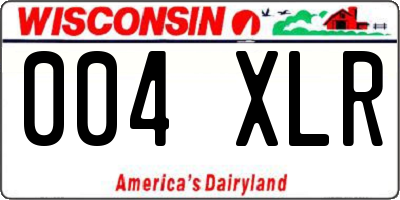 WI license plate 004XLR