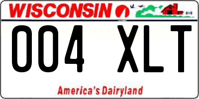 WI license plate 004XLT