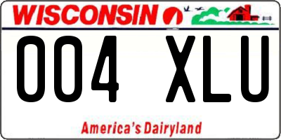WI license plate 004XLU