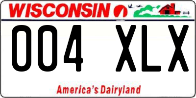 WI license plate 004XLX