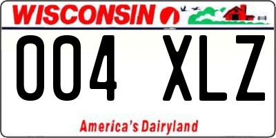 WI license plate 004XLZ