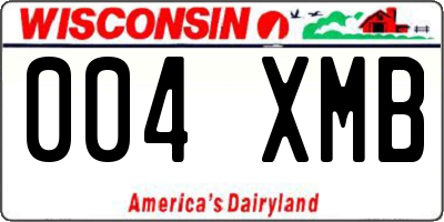 WI license plate 004XMB