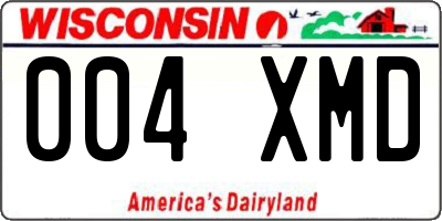 WI license plate 004XMD