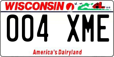 WI license plate 004XME