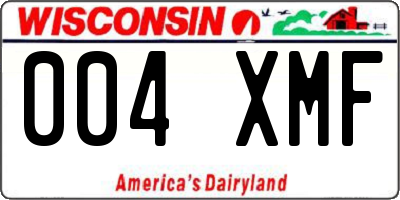 WI license plate 004XMF
