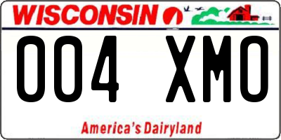 WI license plate 004XMO