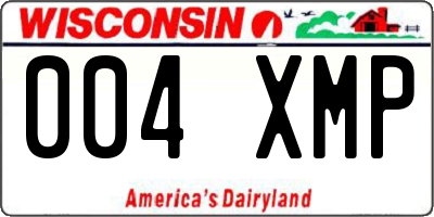 WI license plate 004XMP