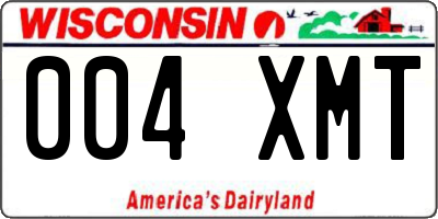 WI license plate 004XMT