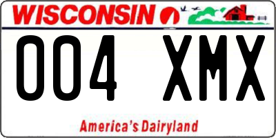 WI license plate 004XMX