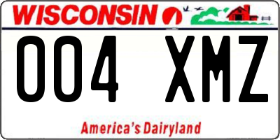 WI license plate 004XMZ
