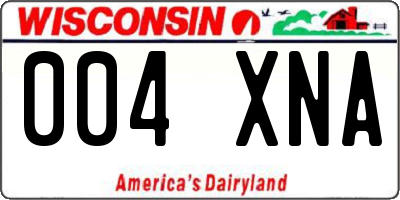 WI license plate 004XNA