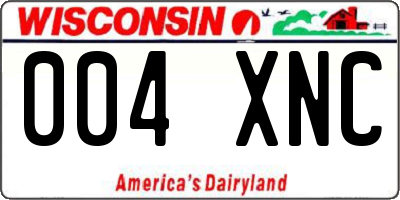 WI license plate 004XNC