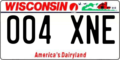 WI license plate 004XNE