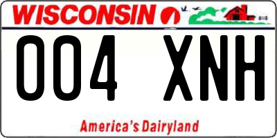 WI license plate 004XNH