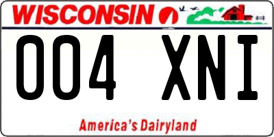 WI license plate 004XNI