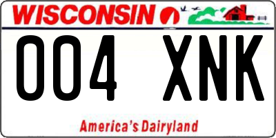 WI license plate 004XNK