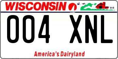WI license plate 004XNL