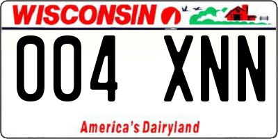 WI license plate 004XNN