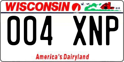 WI license plate 004XNP