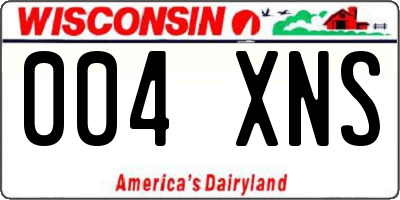 WI license plate 004XNS