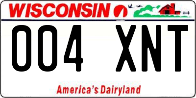 WI license plate 004XNT