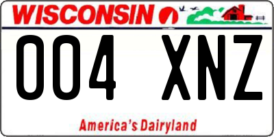 WI license plate 004XNZ