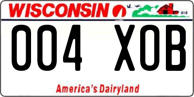 WI license plate 004XOB