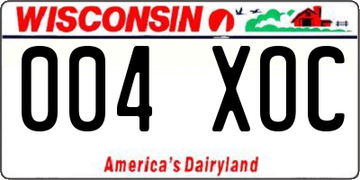 WI license plate 004XOC