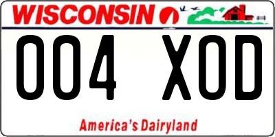 WI license plate 004XOD
