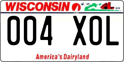 WI license plate 004XOL